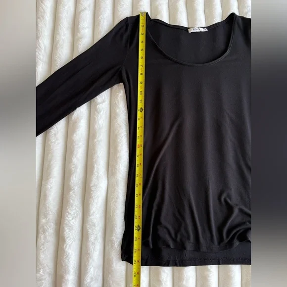 Casual Black Long Sleeve Top Size M - Picture 6 of 8
